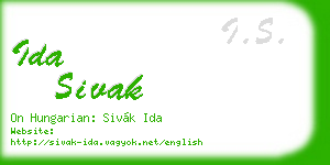 ida sivak business card