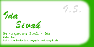 ida sivak business card